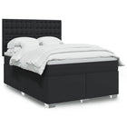 Boxspring met matras 140x190 cm zwart kunstleer
