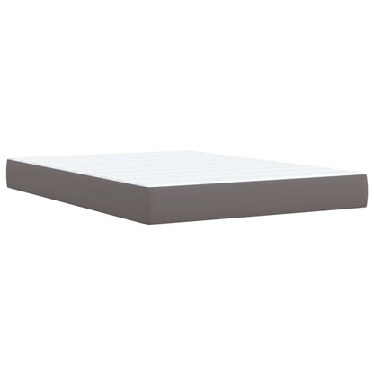 Boxspring met matras kunstleer grijs 140x190 cm