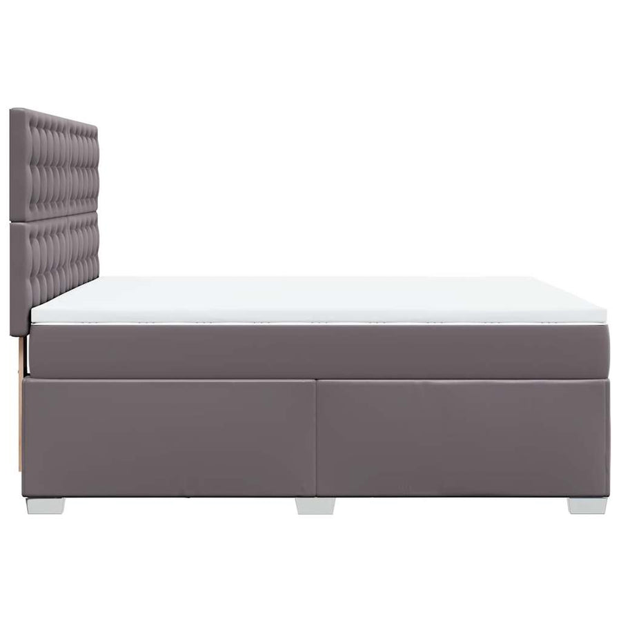 Boxspring met matras kunstleer grijs 140x190 cm