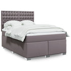 Boxspring met matras 140x190 cm grijs kunstleer