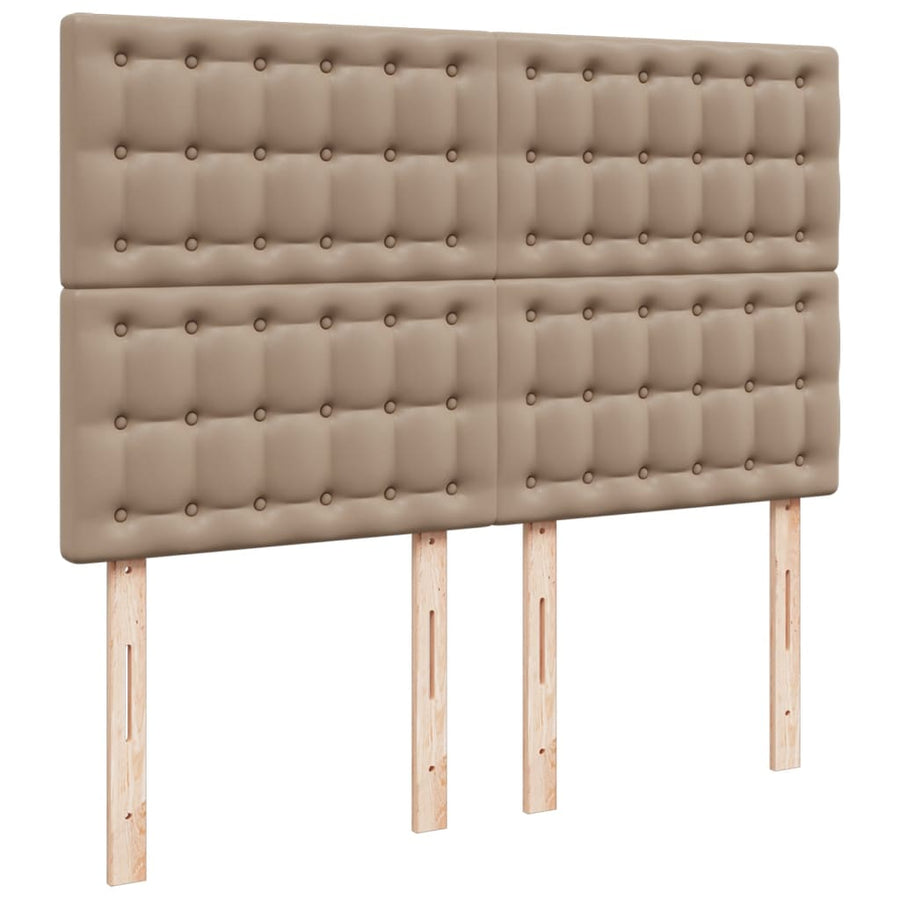 Boxspring met matras kunstleer cappuccinokleurig 140x190 cm