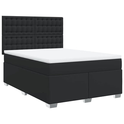 Boxspring met matras kunstleer zwart 140x200 cm