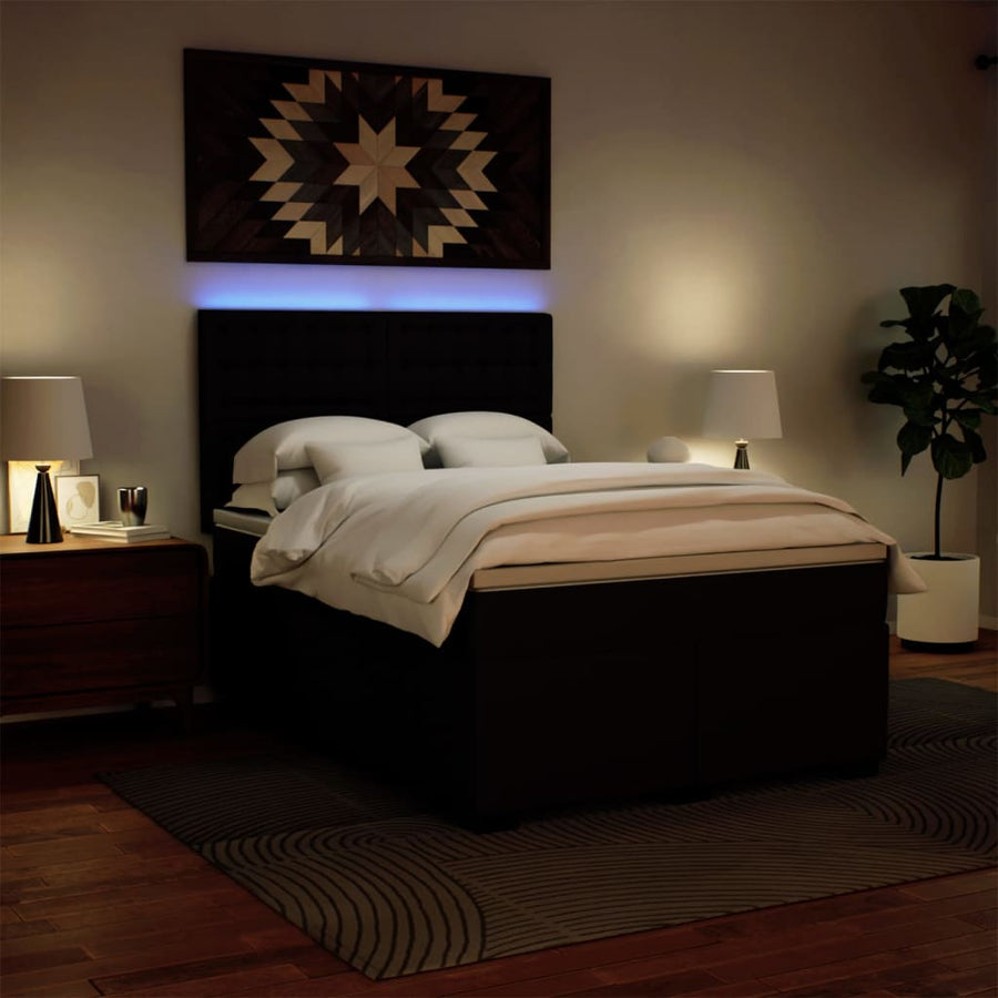 Boxspring met matras kunstleer zwart 140x200 cm