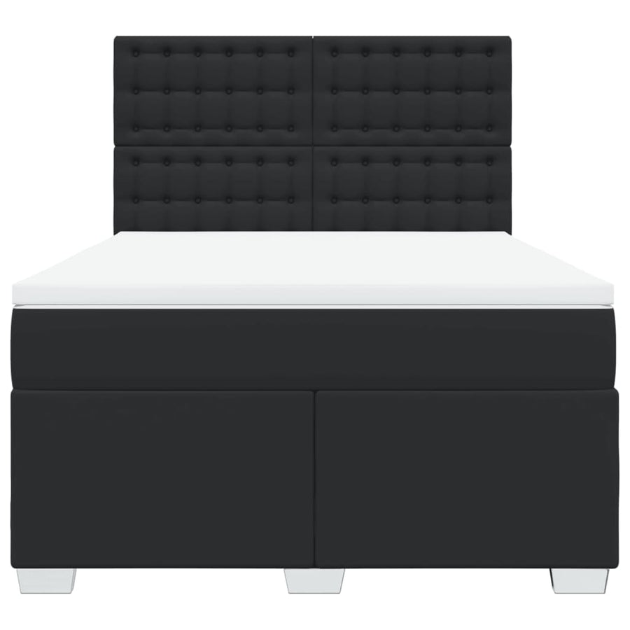 Boxspring met matras kunstleer zwart 140x200 cm
