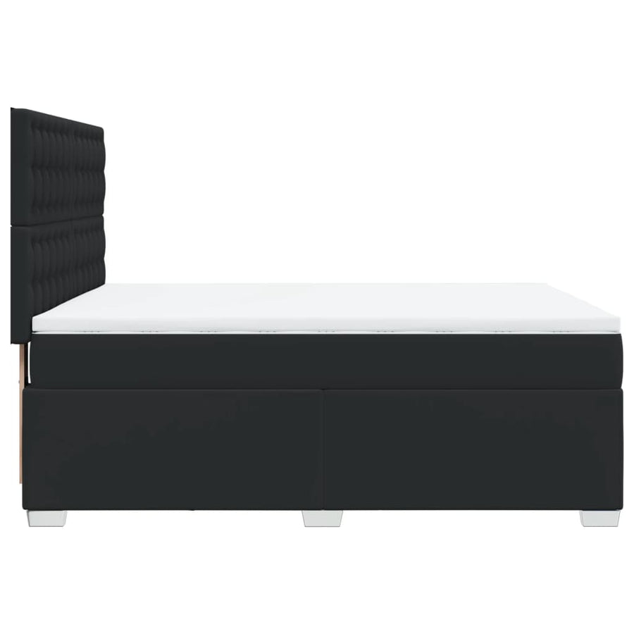 Boxspring met matras kunstleer zwart 140x200 cm