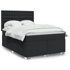 Boxspring met matras 140x200 cm zwart kunstleer