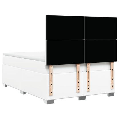 Boxspring met matras kunstleer wit 140x200 cm