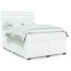 Boxspring met matras 140x200 cm wit kunstleer