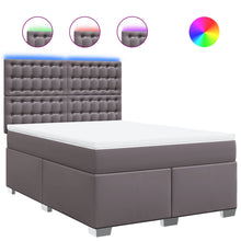 Boxspring met matras kunstleer grijs 140x200 cm