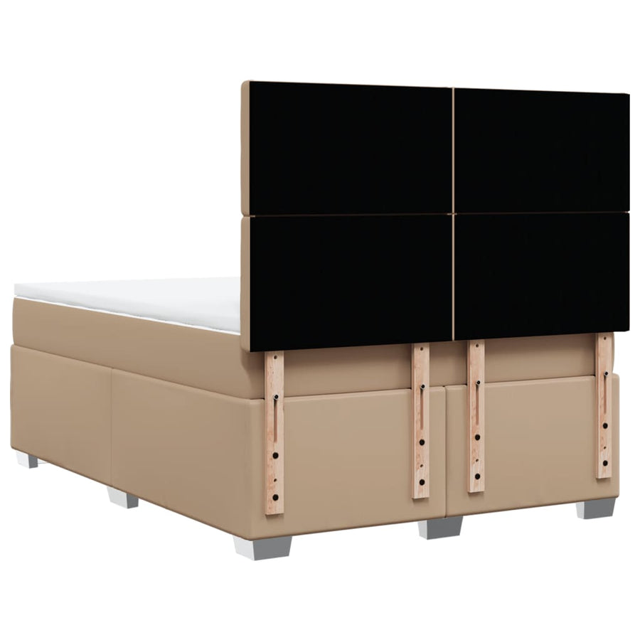Boxspring met matras kunstleer cappuccinokleurig 140x200 cm
