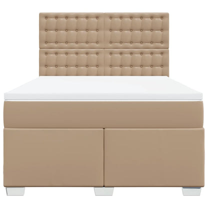 Boxspring met matras kunstleer cappuccinokleurig 140x200 cm