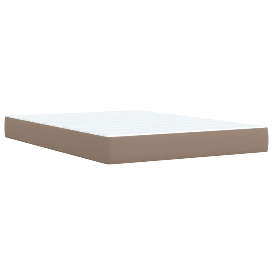 Boxspring met matras kunstleer cappuccinokleurig 140x200 cm