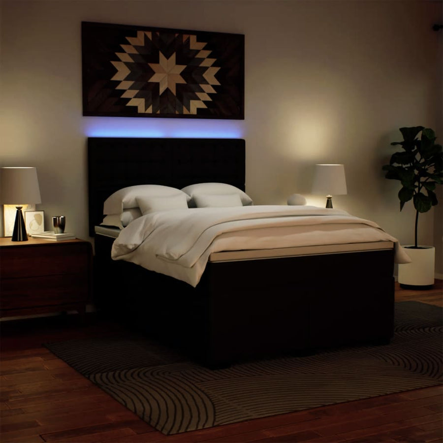 Boxspring met matras kunstleer zwart 160x200 cm