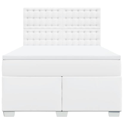 Boxspring met matras kunstleer wit 160x200 cm