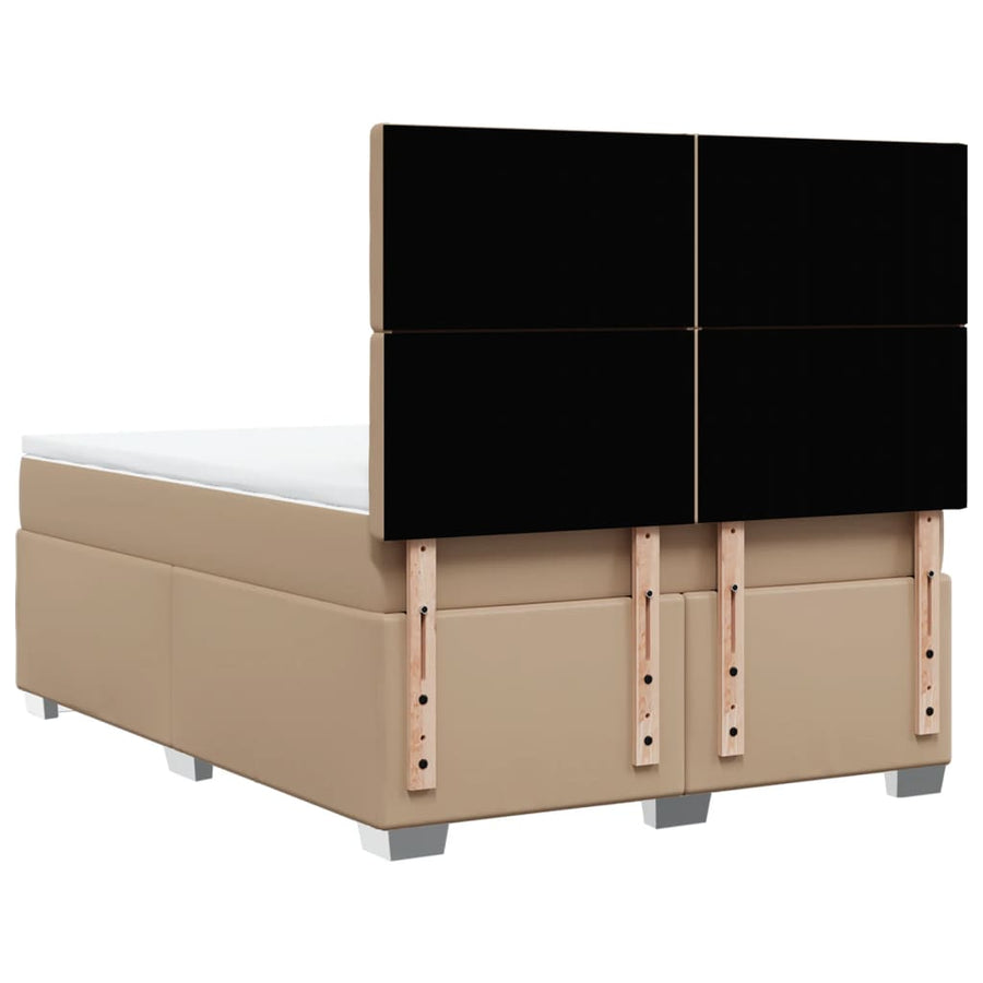 Boxspring met matras kunstleer cappuccinokleurig 160x200 cm