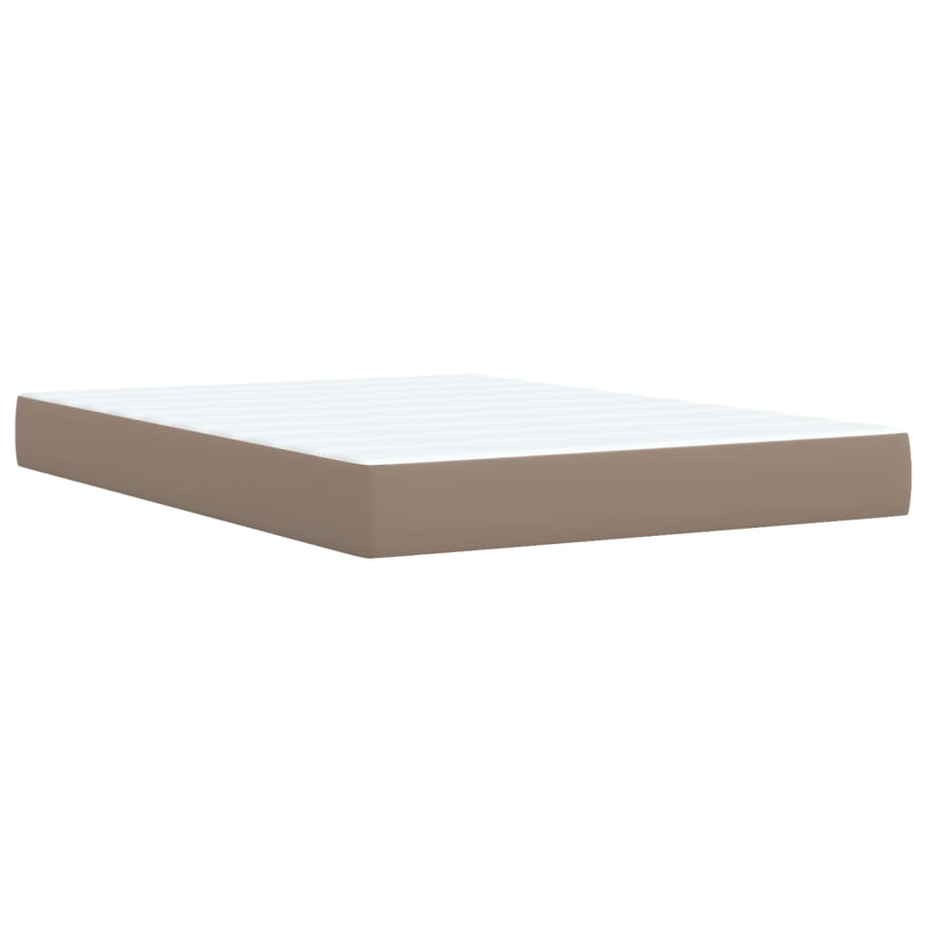 Boxspring met matras kunstleer cappuccinokleurig 160x200 cm
