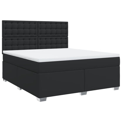 Boxspring met matras kunstleer zwart 180x200 cm