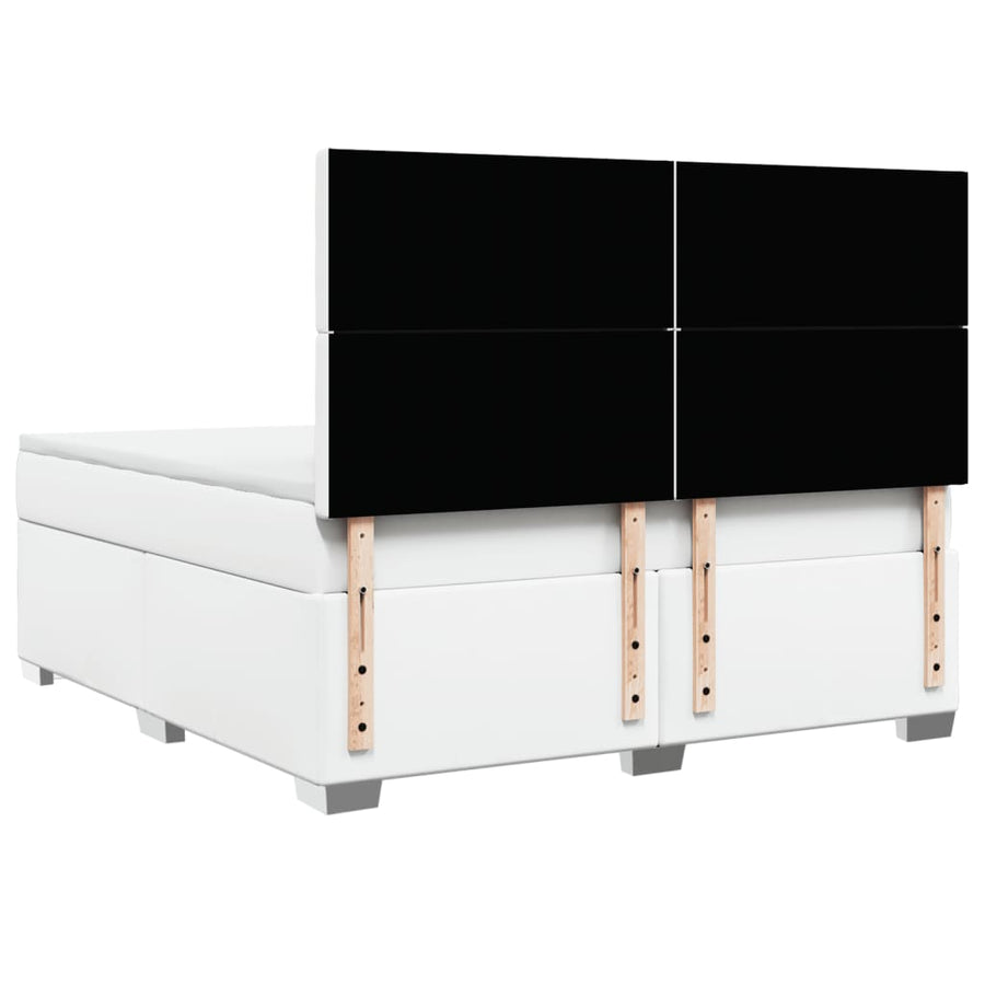 Boxspring met matras kunstleer zwart 180x200 cm