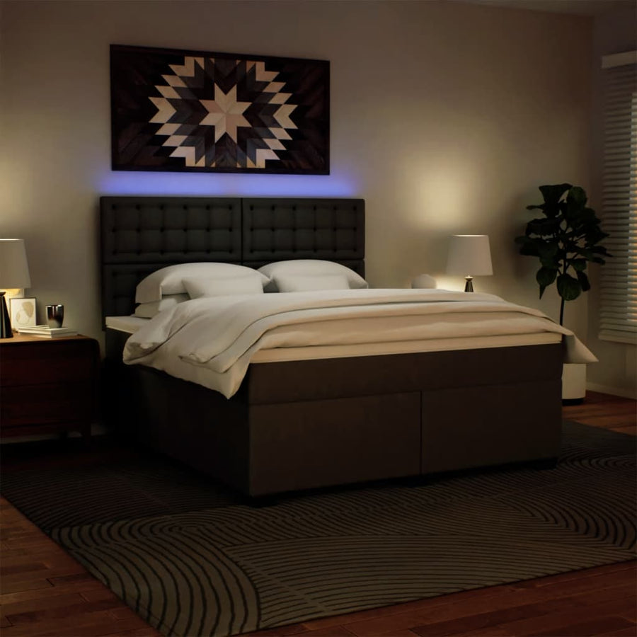 Boxspring met matras kunstleer zwart 180x200 cm