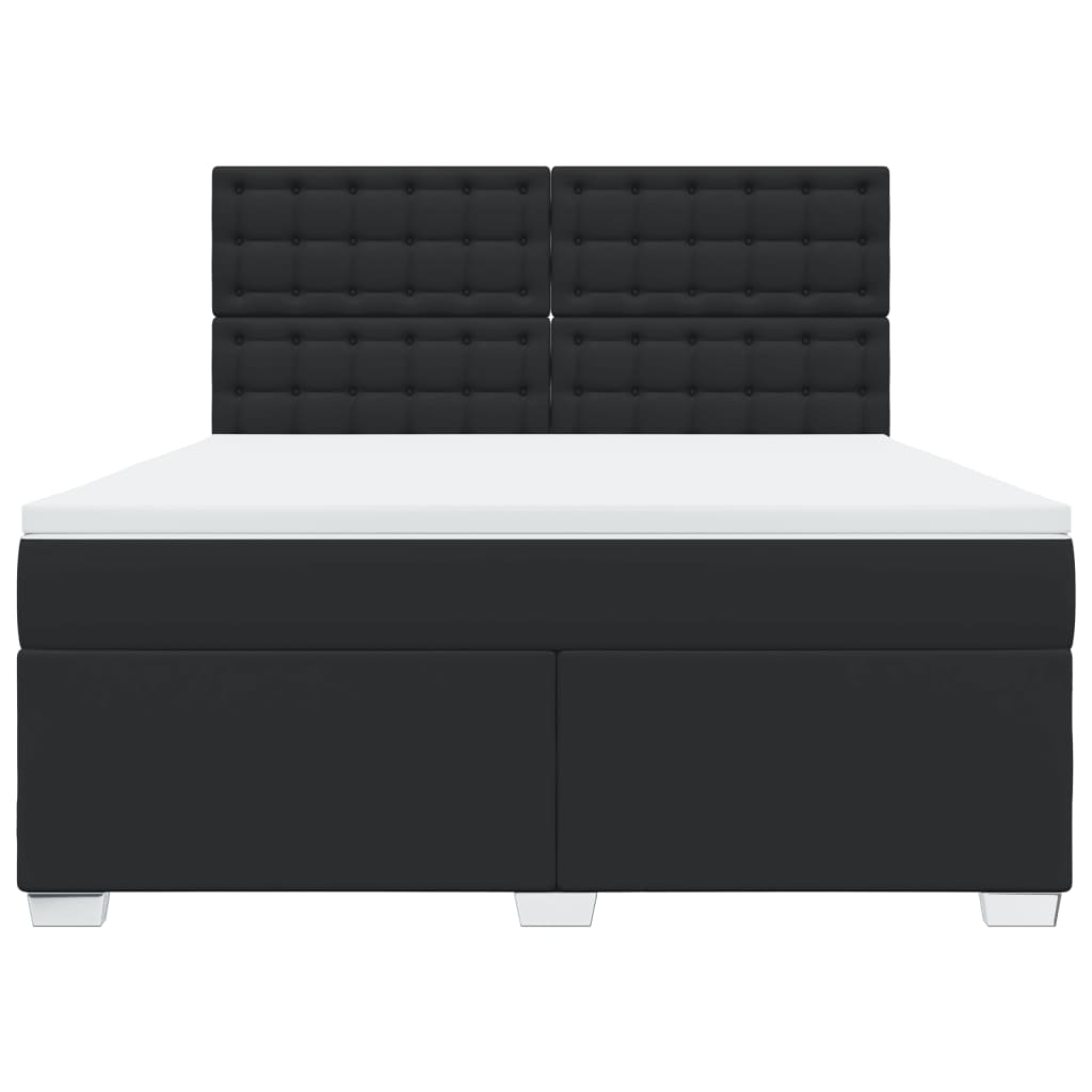Boxspring met matras kunstleer zwart 180x200 cm