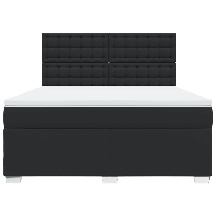 Boxspring met matras kunstleer zwart 180x200 cm
