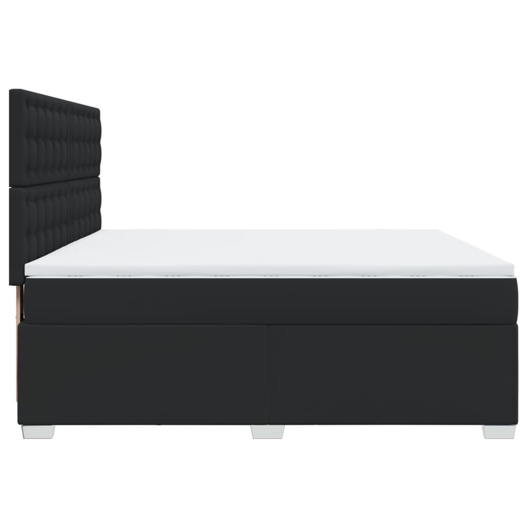 Boxspring met matras kunstleer zwart 180x200 cm