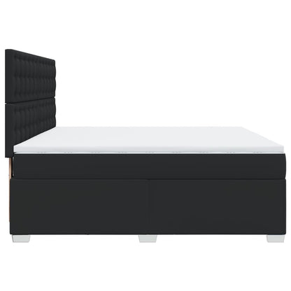 Boxspring met matras kunstleer zwart 180x200 cm