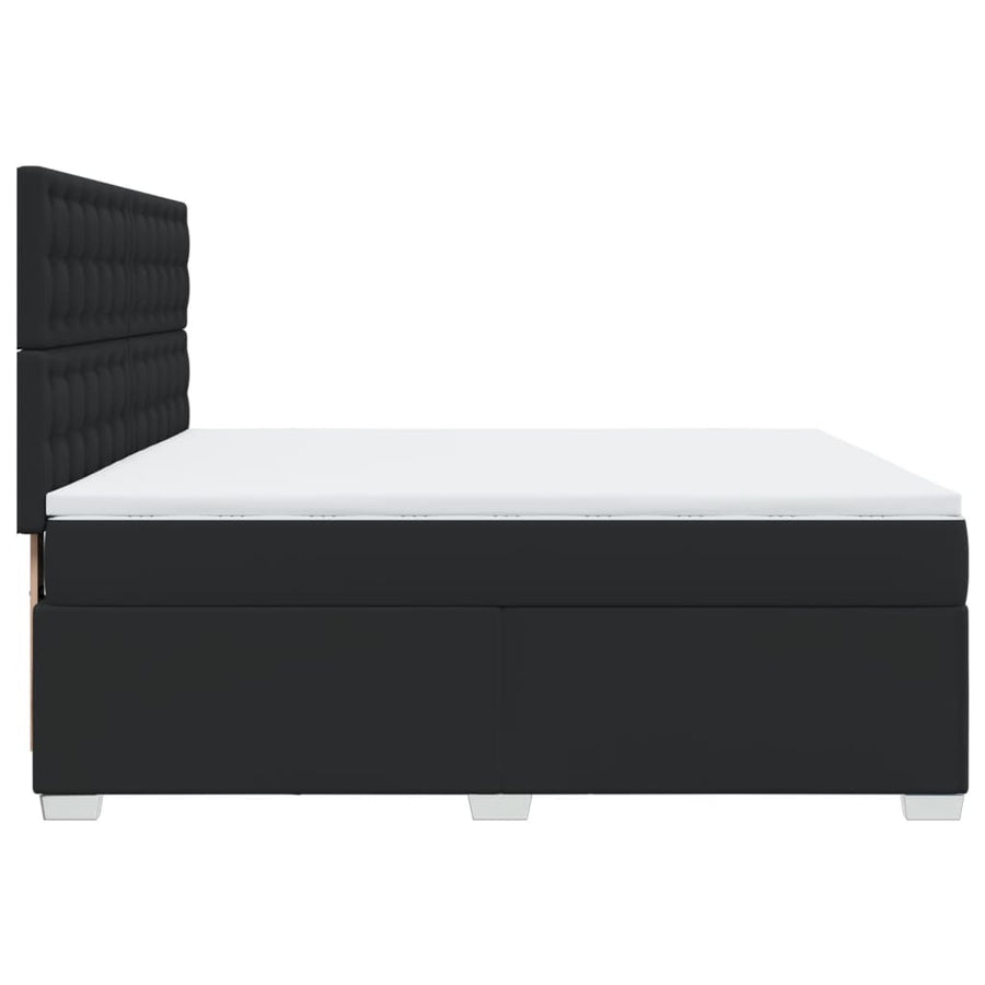 Boxspring met matras kunstleer zwart 180x200 cm
