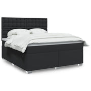Box spring with mattress faux leather black 180x200 cm