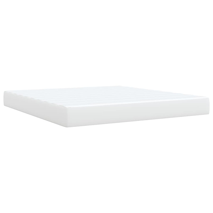 Boxspring met matras kunstleer wit 180x200 cm