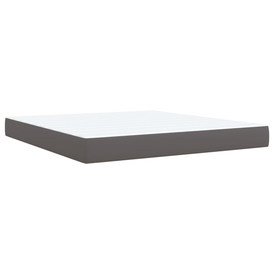 Boxspring met matras kunstleer grijs 180x200 cm