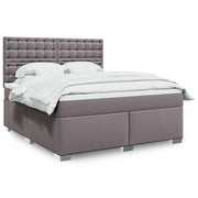 Boxspring met matras 180x200 cm grijs kunstleer