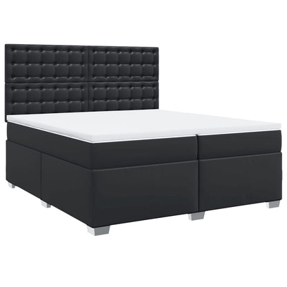 Boxspring met matras kunstleer zwart 200x200 cm