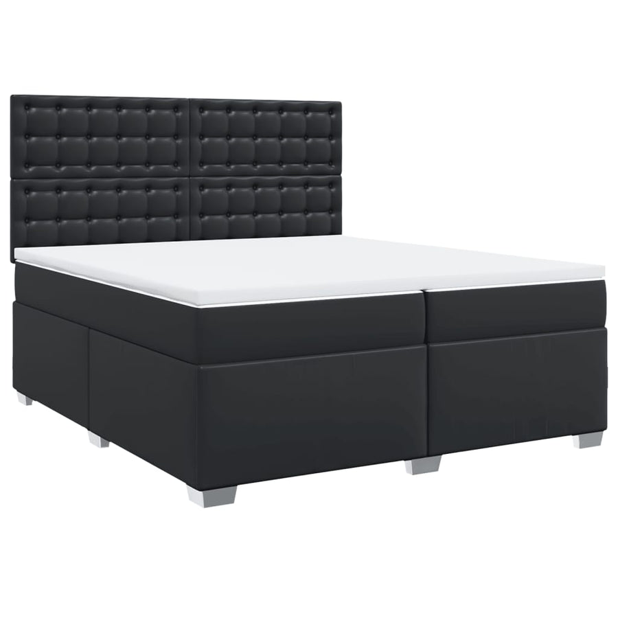 Boxspring met matras kunstleer zwart 200x200 cm
