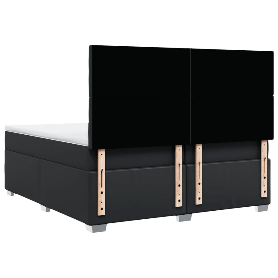 Boxspring met matras kunstleer zwart 200x200 cm