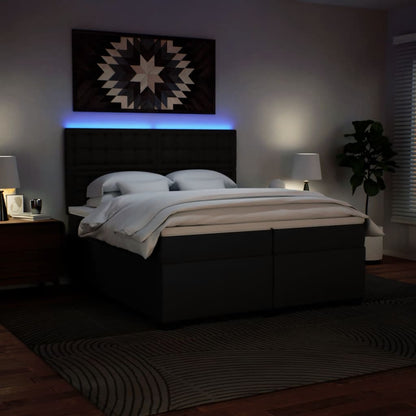 Boxspring met matras kunstleer zwart 200x200 cm