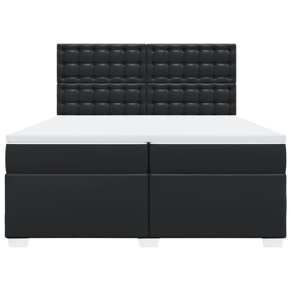 Boxspring met matras kunstleer zwart 200x200 cm