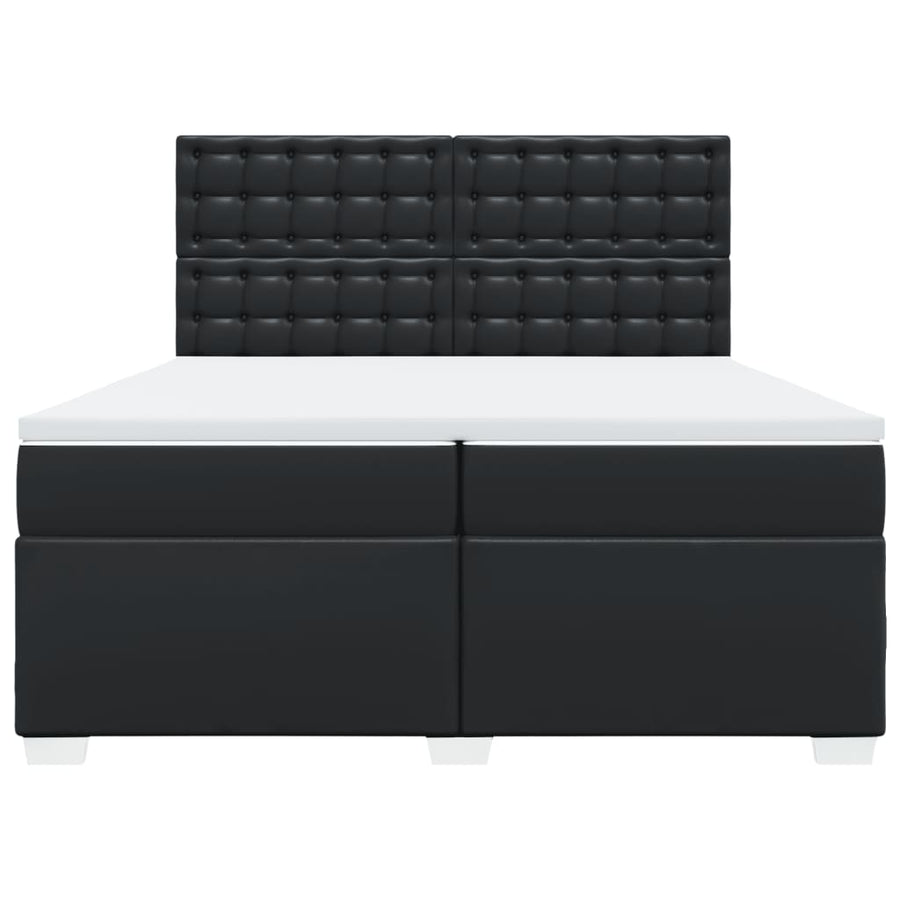 Boxspring met matras kunstleer zwart 200x200 cm
