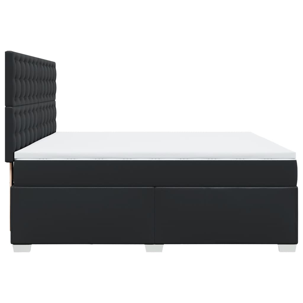 Boxspring met matras kunstleer zwart 200x200 cm