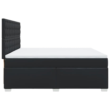 Boxspring met matras kunstleer zwart 200x200 cm