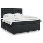 Boxspring met matras 200x200 cm kunstleer zwart