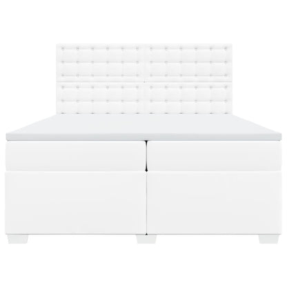 Boxspring met matras kunstleer wit 200x200 cm