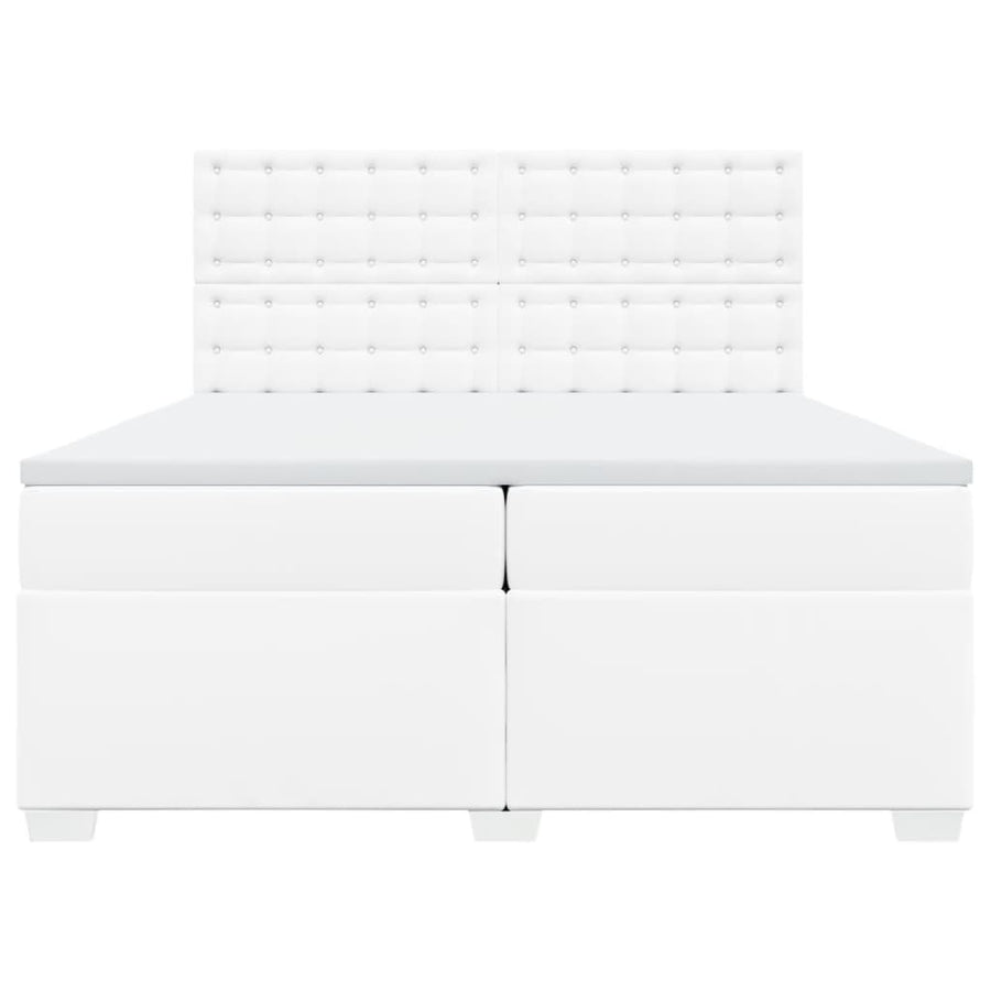 Boxspring met matras kunstleer wit 200x200 cm