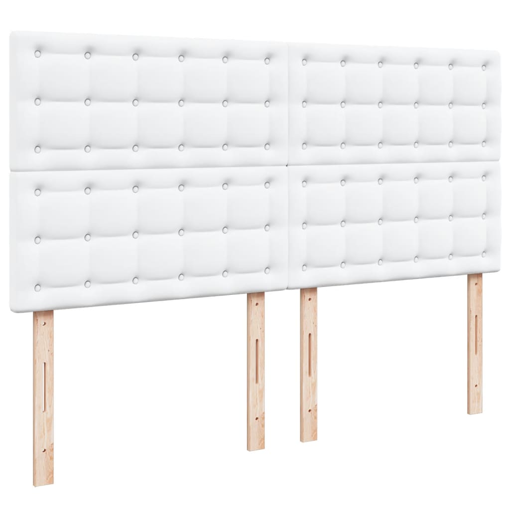 Boxspring met matras kunstleer wit 200x200 cm