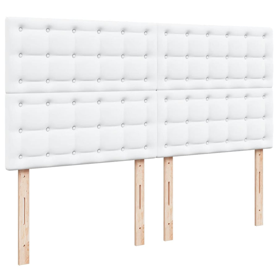 Boxspring met matras kunstleer wit 200x200 cm