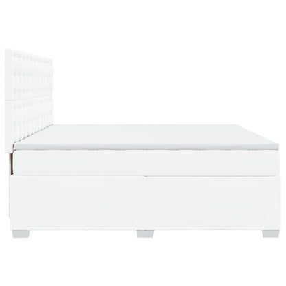 Boxspring met matras kunstleer wit 200x200 cm