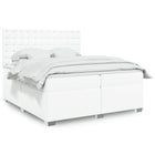 Boxspring met matras 200x200 cm wit kunstleer