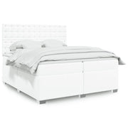 Boxspring met matras 200x200 cm wit kunstleer