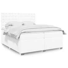 Boxspring met matras kunstleer wit 200x200 cm