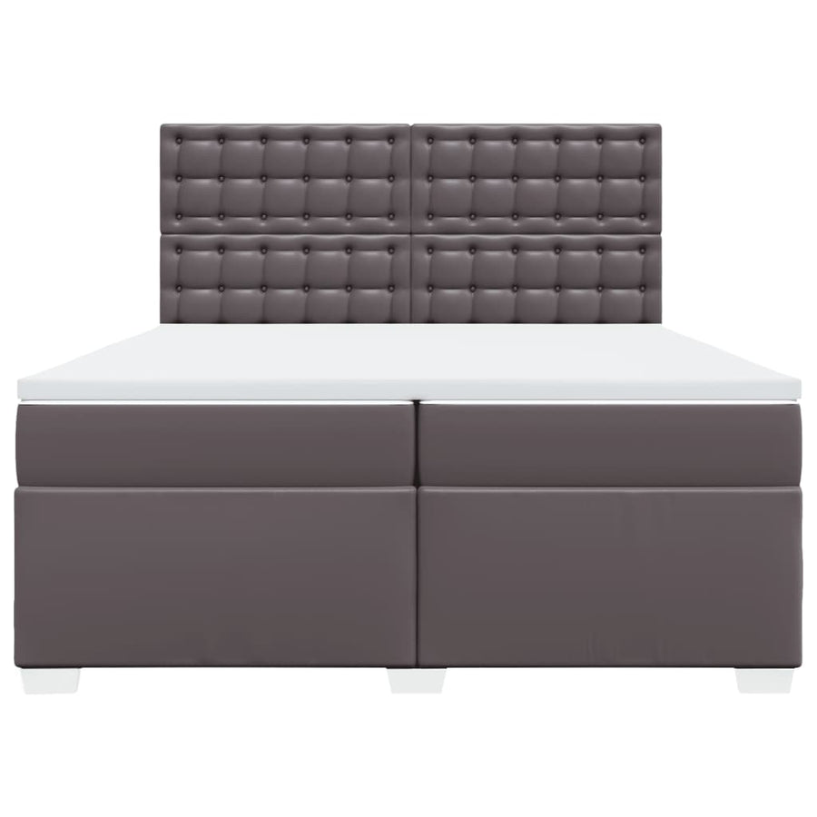 Boxspring met matras kunstleer grijs 200x200 cm
